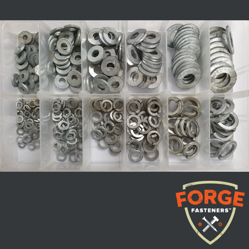 KIT WASHER HD FLAT/SPRING GALV